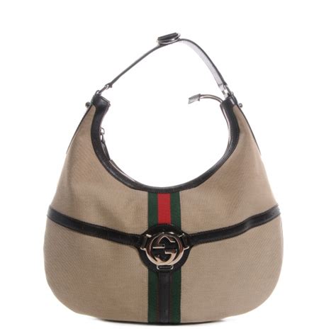 gucci reins|GUCCI Canvas Web Reins Hobo 64089 .